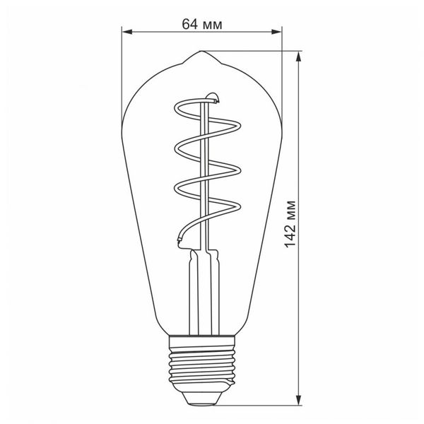 Лампа VIDEX Filament ST64FASD 5W E27 2200K 220V діммерна Videx 297743 Videx_297743 фото