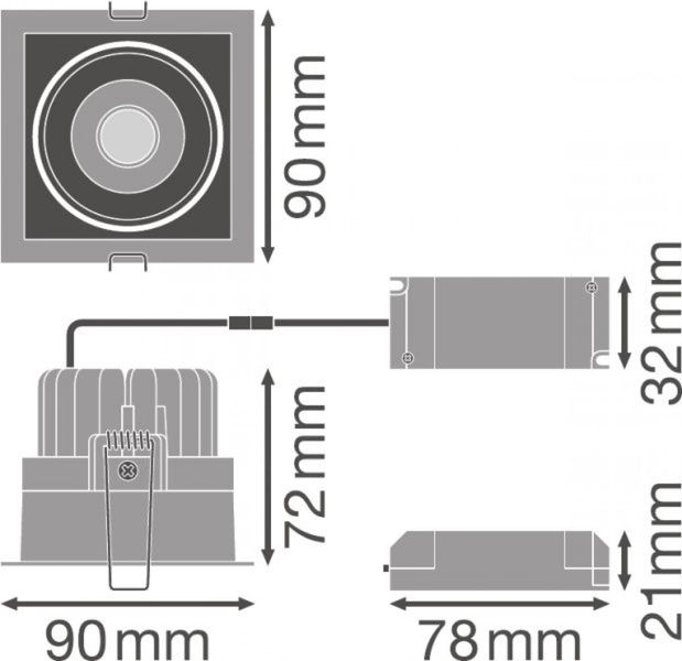 Светильник точечный SP SQUARE OSRAM 4058075114067 OSRAM_4058075114067 фото