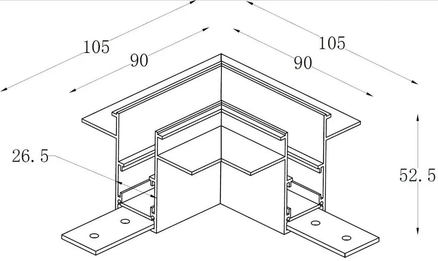 Соединение угловое 90° (ALMG-ZM 90 WH) ALMG-ZM 90 WH фото