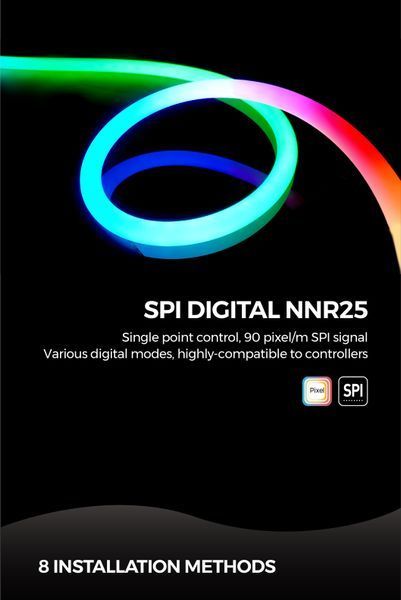 Гибкий неон COLORS 12V IP65 21,6W 302Lm RGB-SPI 3м (NNR25-RGB-SPI) 2305 фото
