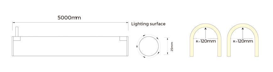 Гибкий неон COLORS 12V IP65 21,6W 302Lm RGB-SPI 3м (NNR25-RGB-SPI) 2305 фото