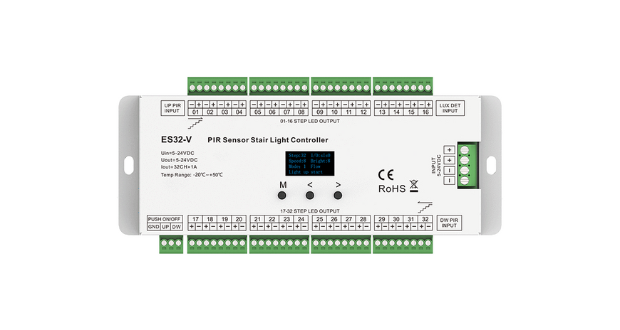 LED-контроллер с датчиком PIR DEYA 5-24VDC, 1A*32CH (ES32-V) 2498 фото