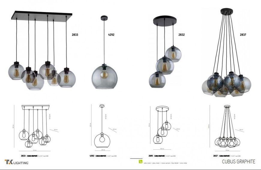Світильник підвісний CUBUS GRAPHITE TK-Light 4292 TK-Light_4292 фото