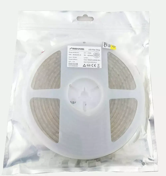 LED стрічка RISHANG 120-2835-24V-IP67 8,6W 753Lm 4000K 5м (RD30C0TC-B-NW) 2071 фото