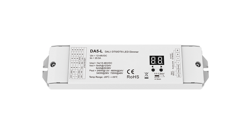 LED-диммер DEYA 12-48VDC, 4A*5CH DT6/DT8 (DA5-L) 2501 фото