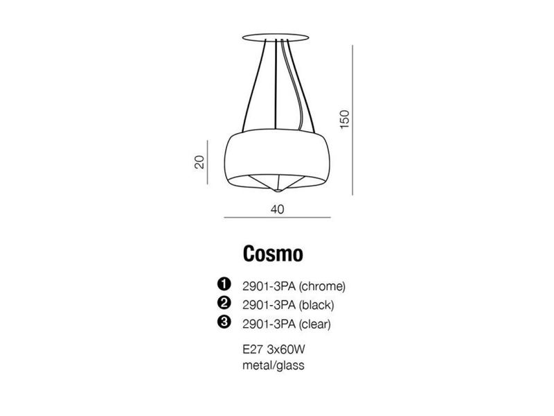 Світильник підвісний Cosmo (black) Azzardo AZ0909 Azzardo_AZ0909 фото