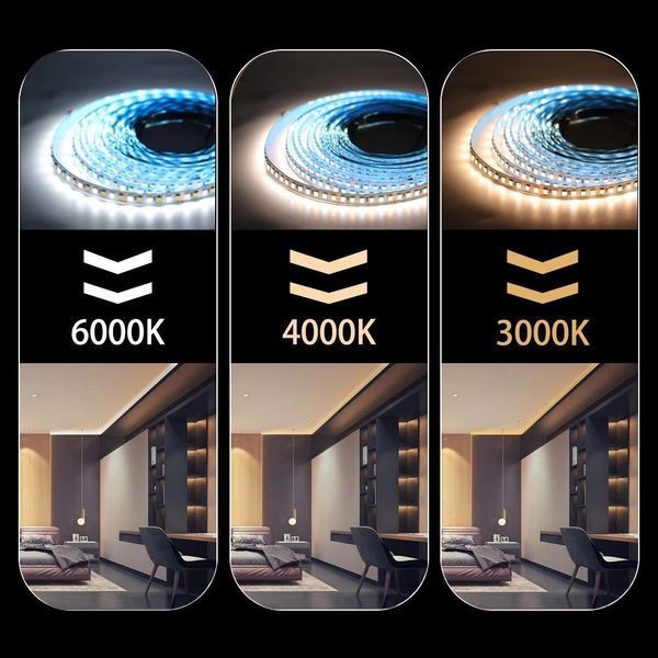 Светодиодная LED лента PROLUM&trade; RUN 24V; 2835\120; IP20; Series "SMART", Білий+Тепло-Білий (2700-6500K) 350019 фото