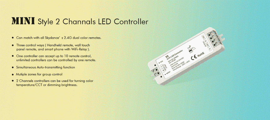 LED-контролер DEYA 12-24VDC, 5A*2CH (V2) 2126 фото