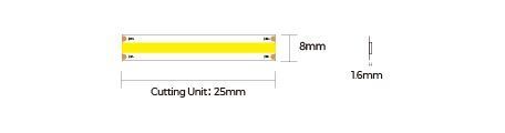 LED лента COLORS COB-24V-IP67 8W 560Lm 3000K 5м (DF6-24V-8mm-IP67-WW) 1974 фото