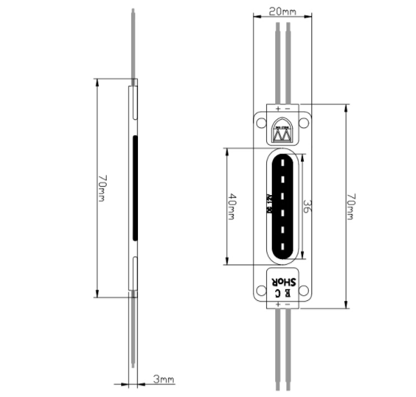 Светодиодный модуль PROLUM COB 2W 12V, Красный