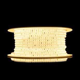 Світлодіодна LED стрічка PROLUM 220V; 2835\120; IP67; 9.5 mm; Series "S", Тепло-Білий (2800-3200K) 361013 фото