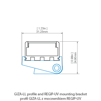 LED-профіль KLUS GIZA-LL, 3 метра, короб для світлодіодної стрічки