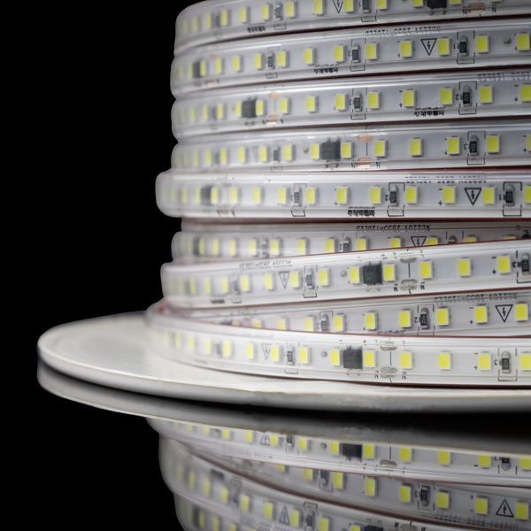 Світлодіодна LED стрічка PROLUM 220V; 2835\120; IP67; 9.5 mm; Series "S", Тепло-Білий (2800-3200K) 361013 фото