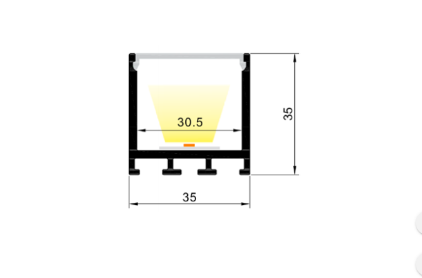 LED-профиль MLG подвесной LP35351F с рассеивателем, 2 метра LP35351F_2 фото