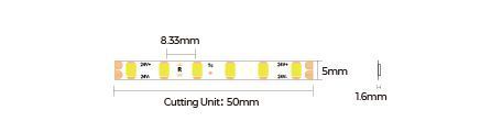 LED стрічка COLORS 120-2835-24V-IP20 8.4W 800Lm 4000K 5м (D8120-24V-5mm) 1837 фото