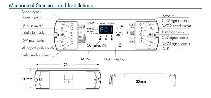 LED контролер DEYA 5-24VDC RF SPI (SC-P) 2877 фото