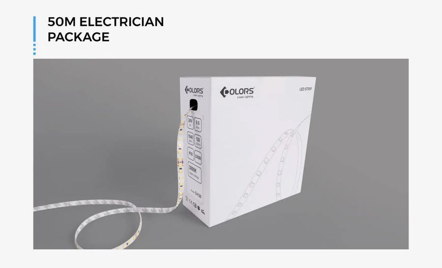 LED лента COLORS 60-2835-12V-IP20 4,4W 475Lm 3000K 50м (DJ60-12V-8mm-WW8_DP50) 2459 фото