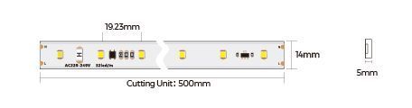 LED лента COLORS 52-2835-230V-IP65 5.3W 396Lm 2850K 50м (H852-230V-12mm-WW) 1442 фото