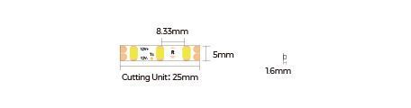 LED стрічка COLORS 120-2835-12V-IP20 8.4W 770Lm 6000K 5м (D8120-12V-5mm) 1835 фото