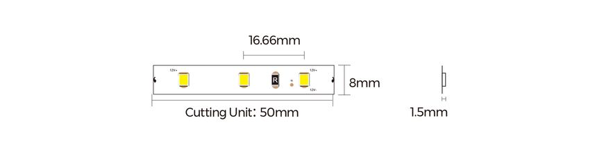 LED стрічка COLORS 60-2835-12V-IP20 4,4W 520Lm 4000K 50м (DJ60-12V-8mm-NW_DP50) 2226 фото